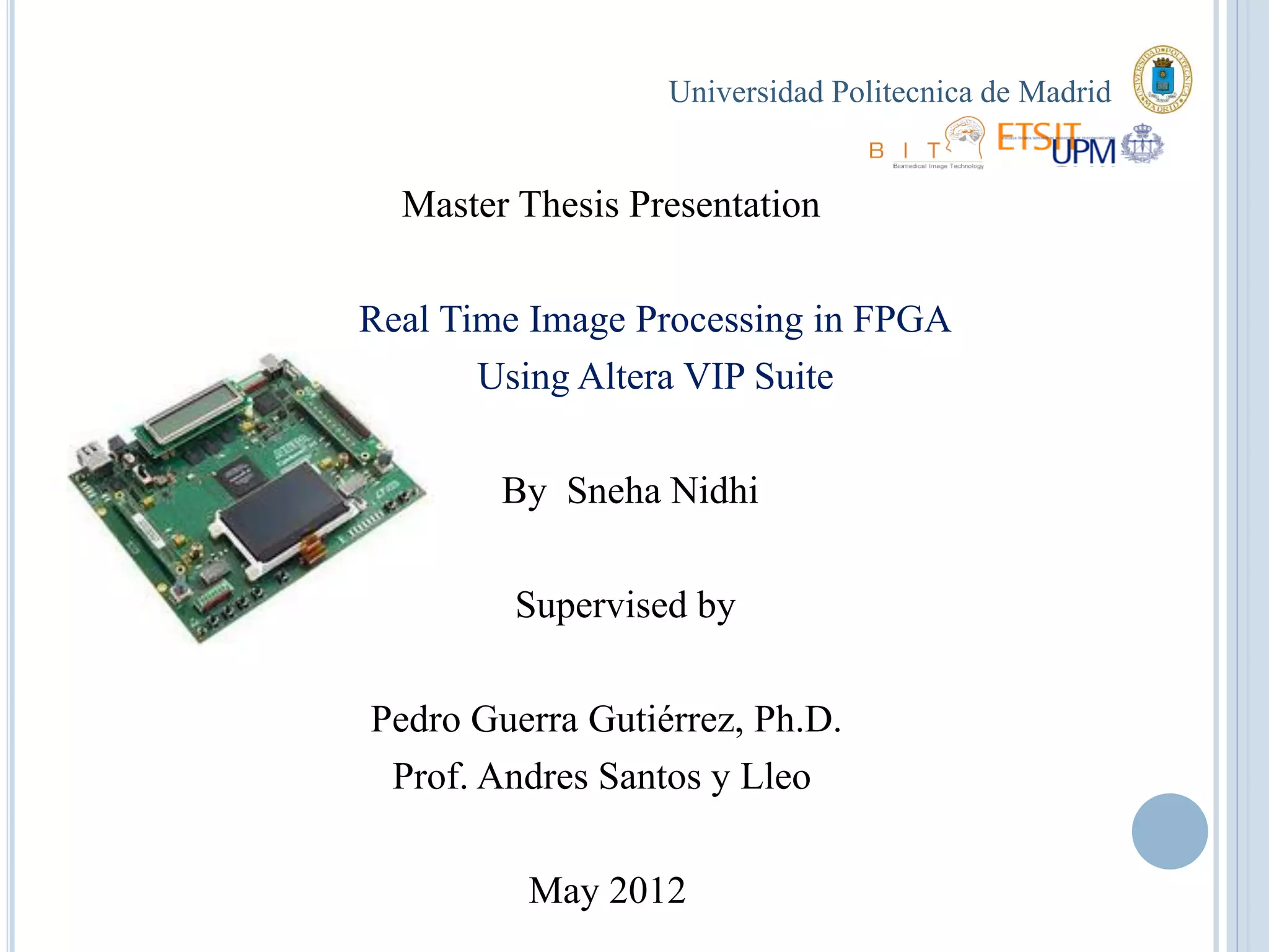 Real time image processing in fpga | PDF | Computer Software and ...