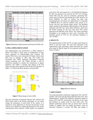 Real time implemantion of stc and ftc radar system based on fpga | PDF