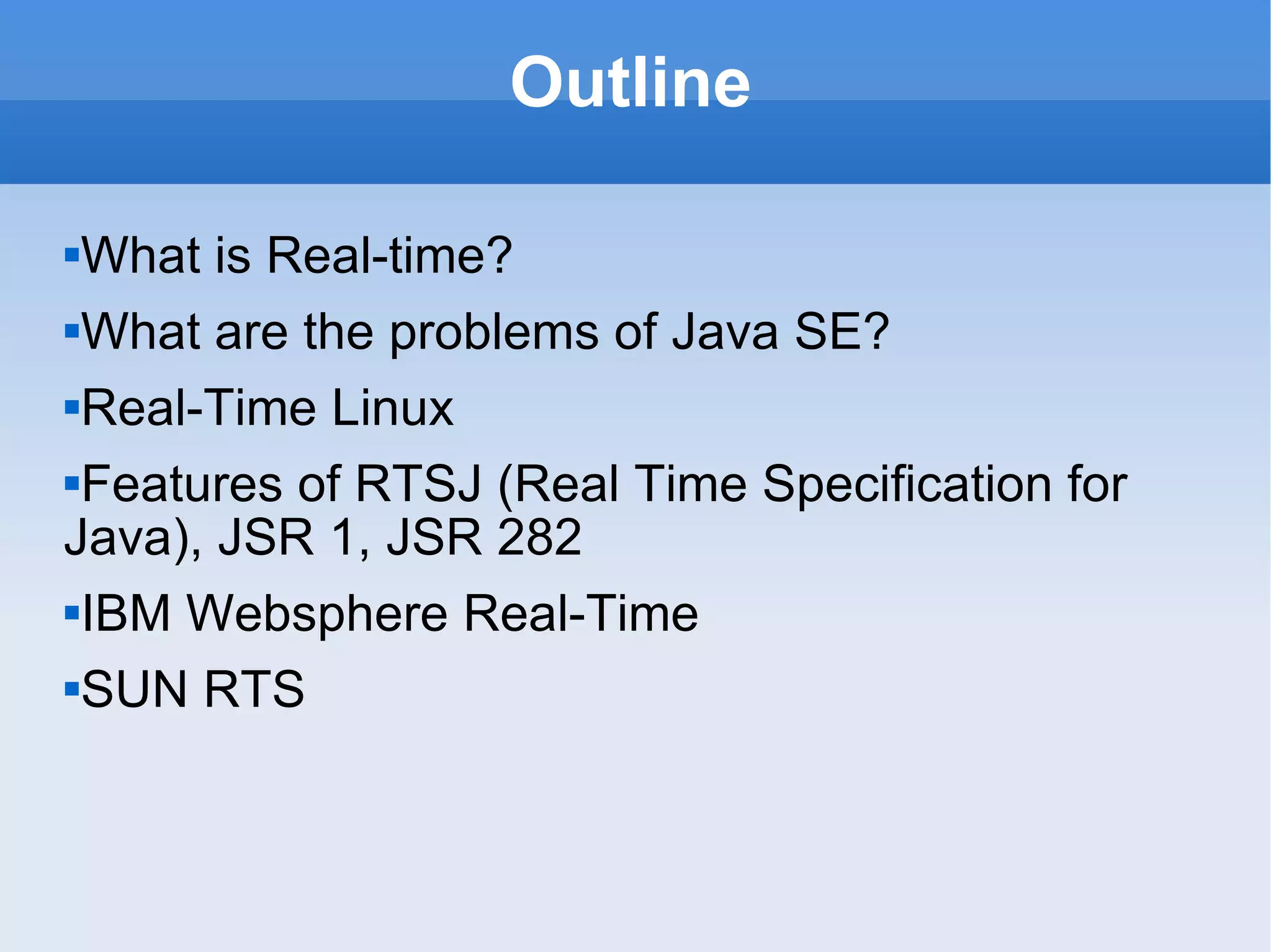 Introduction to Real Time Java | PPT