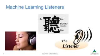 COMPANY CONFIDENTIAL17
Machine Learning Listeners
 
