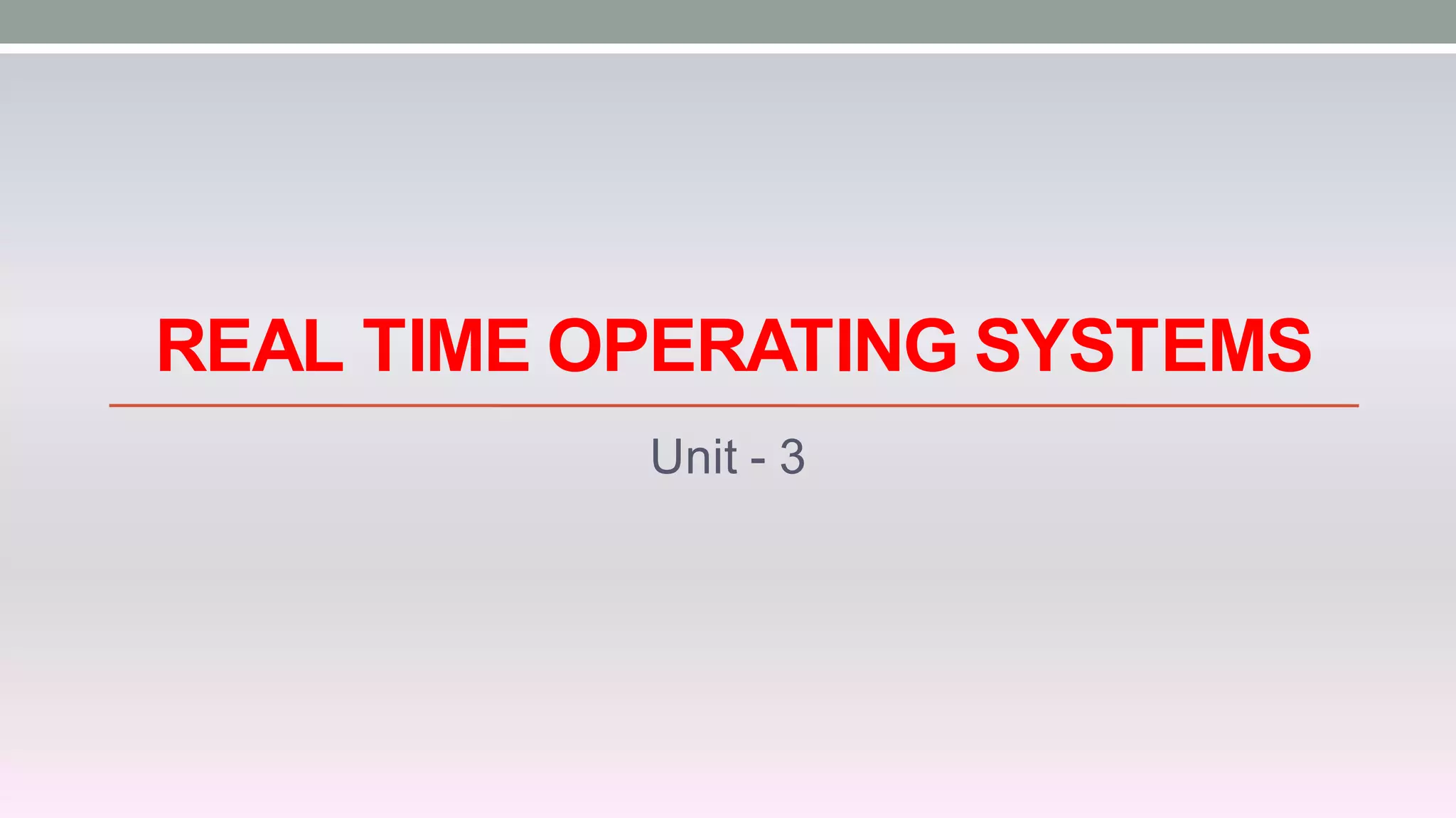 Real time operating systems
