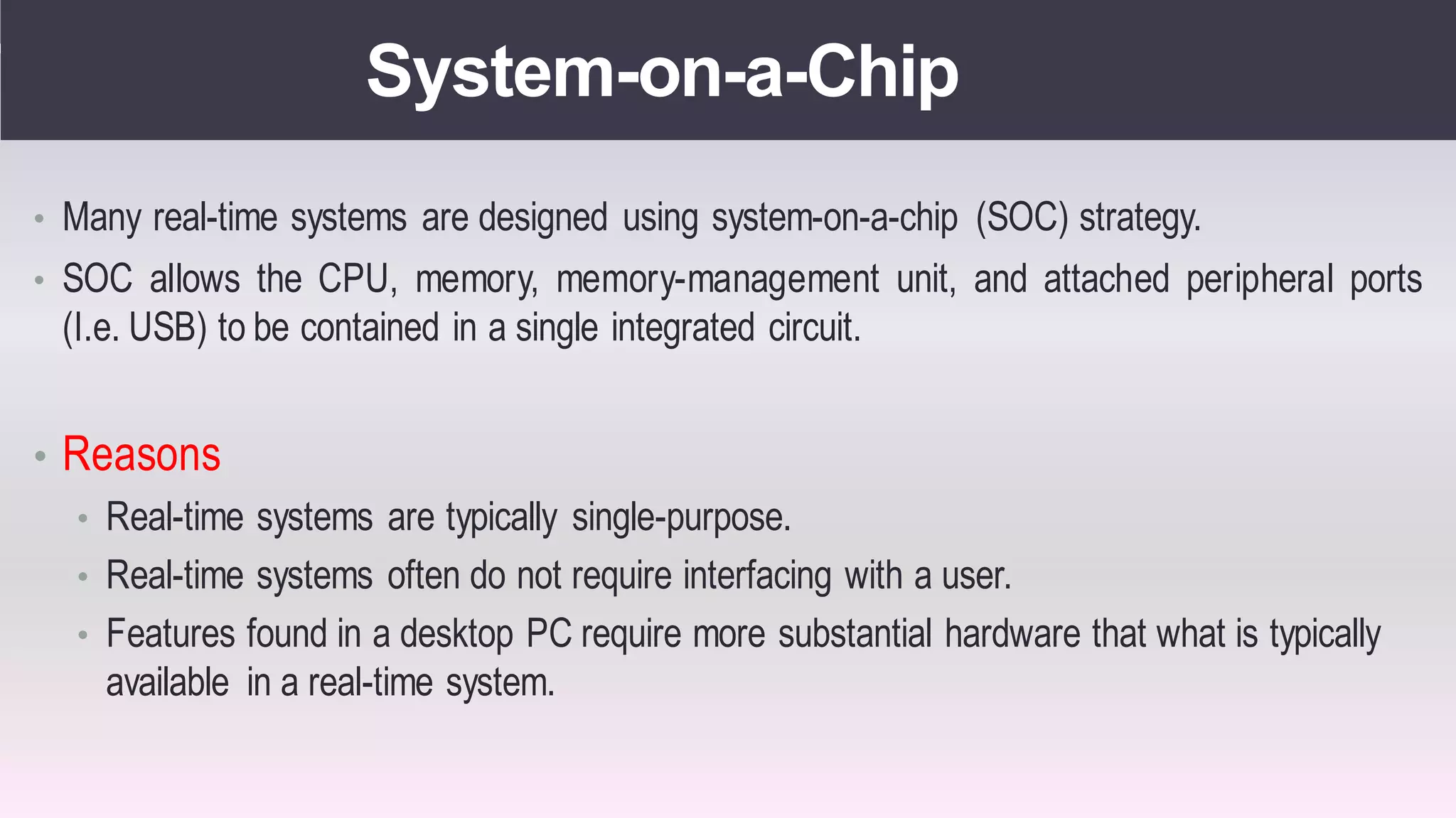 Real time operating systems