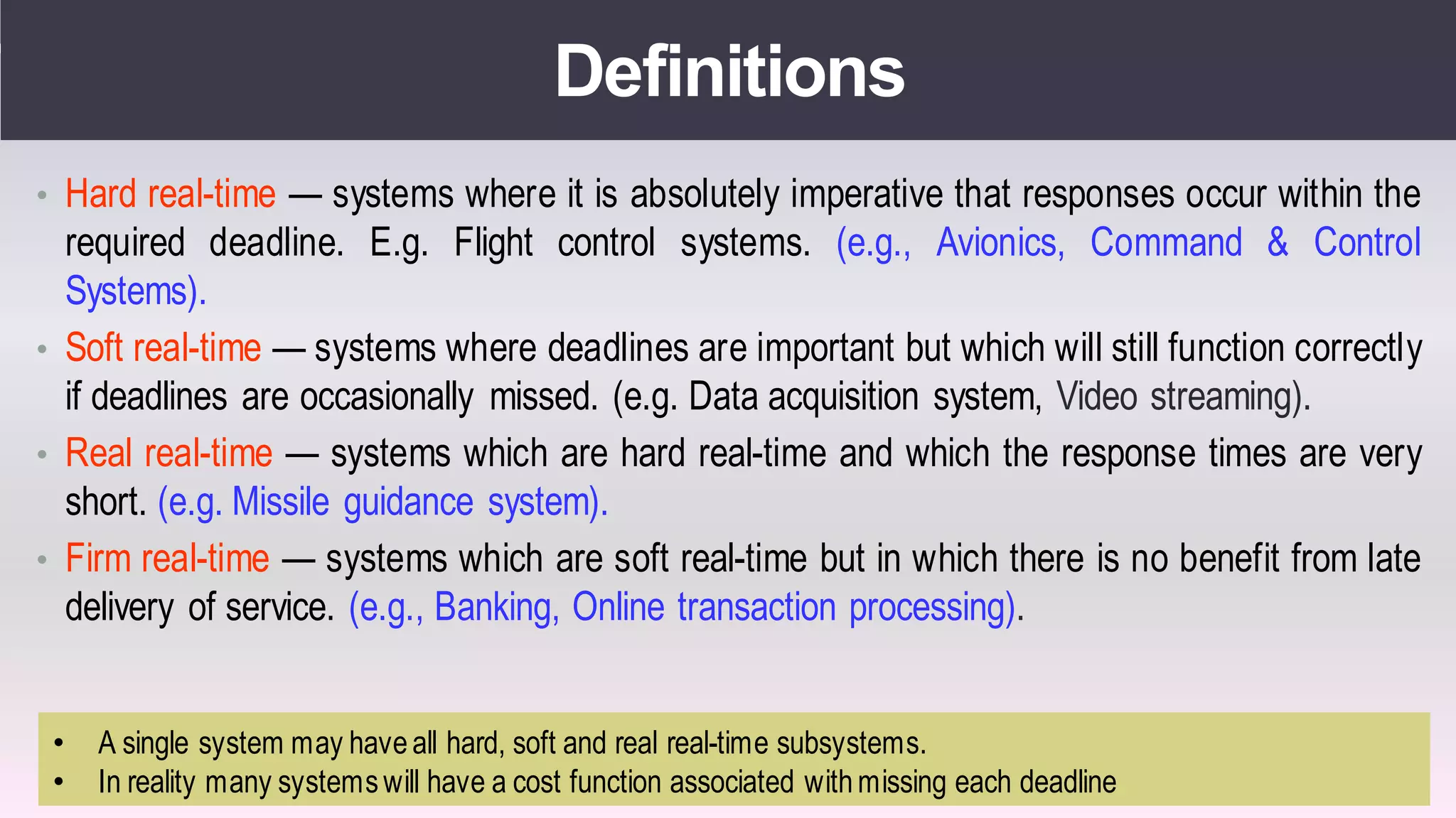 Real time operating systems