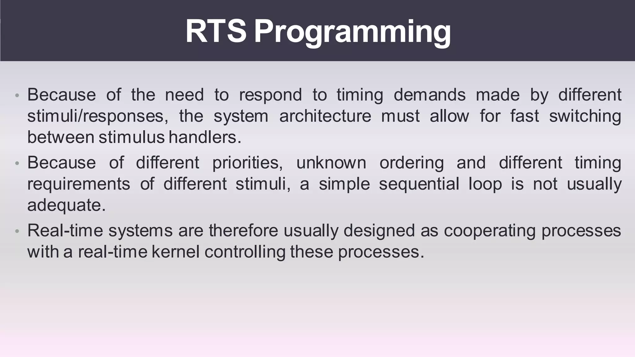 Real time operating systems