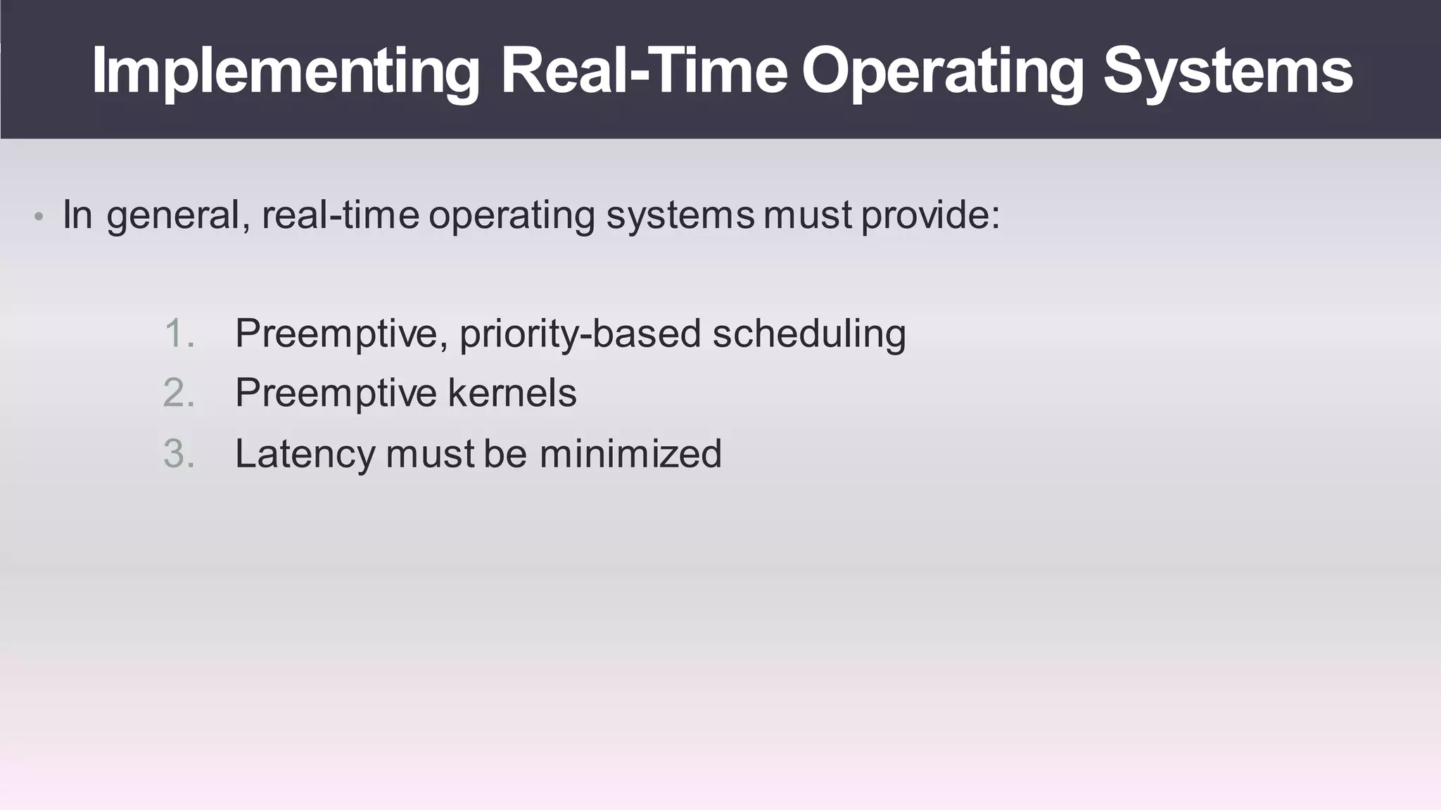 Real time operating systems