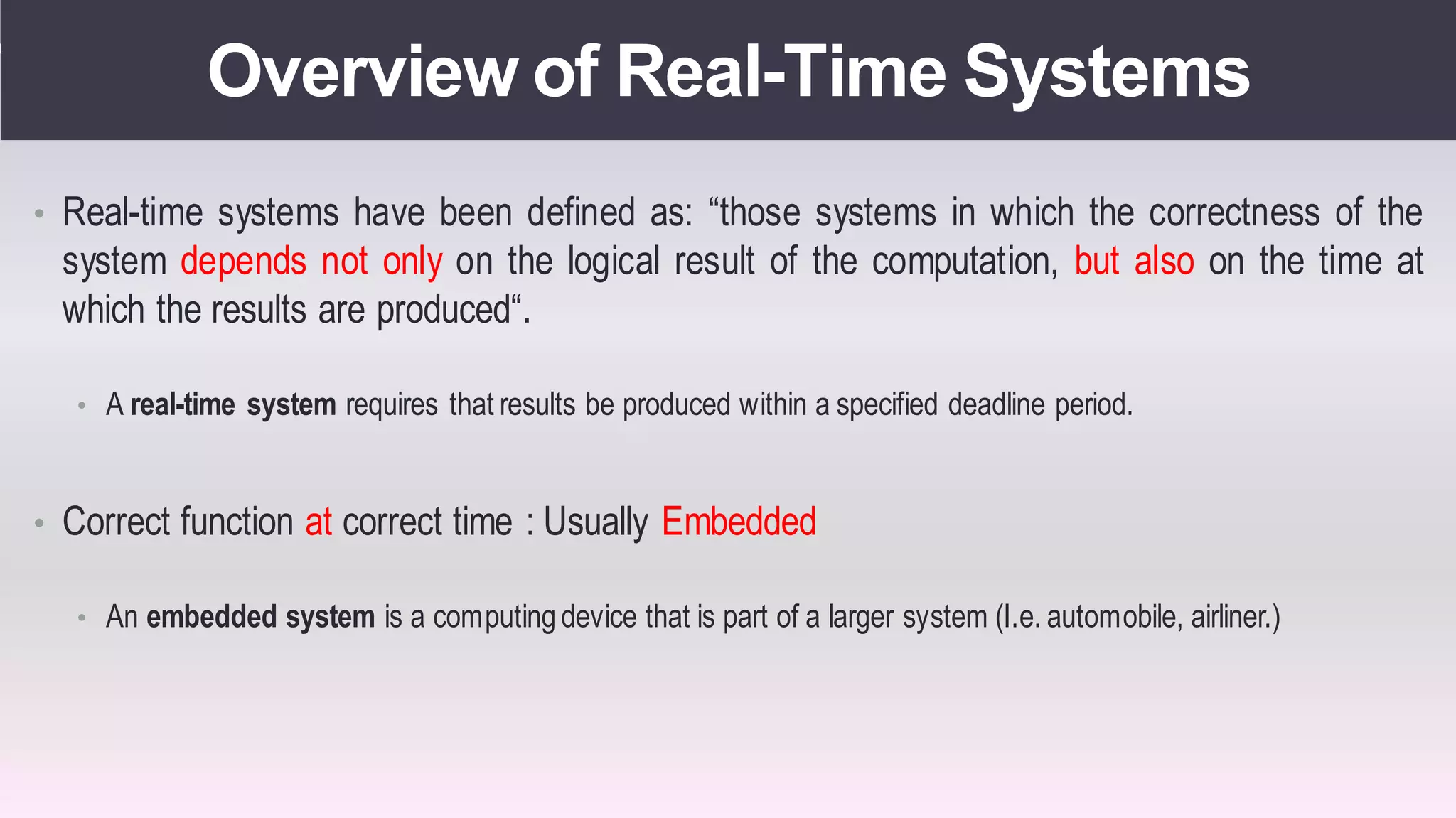 Real time operating systems