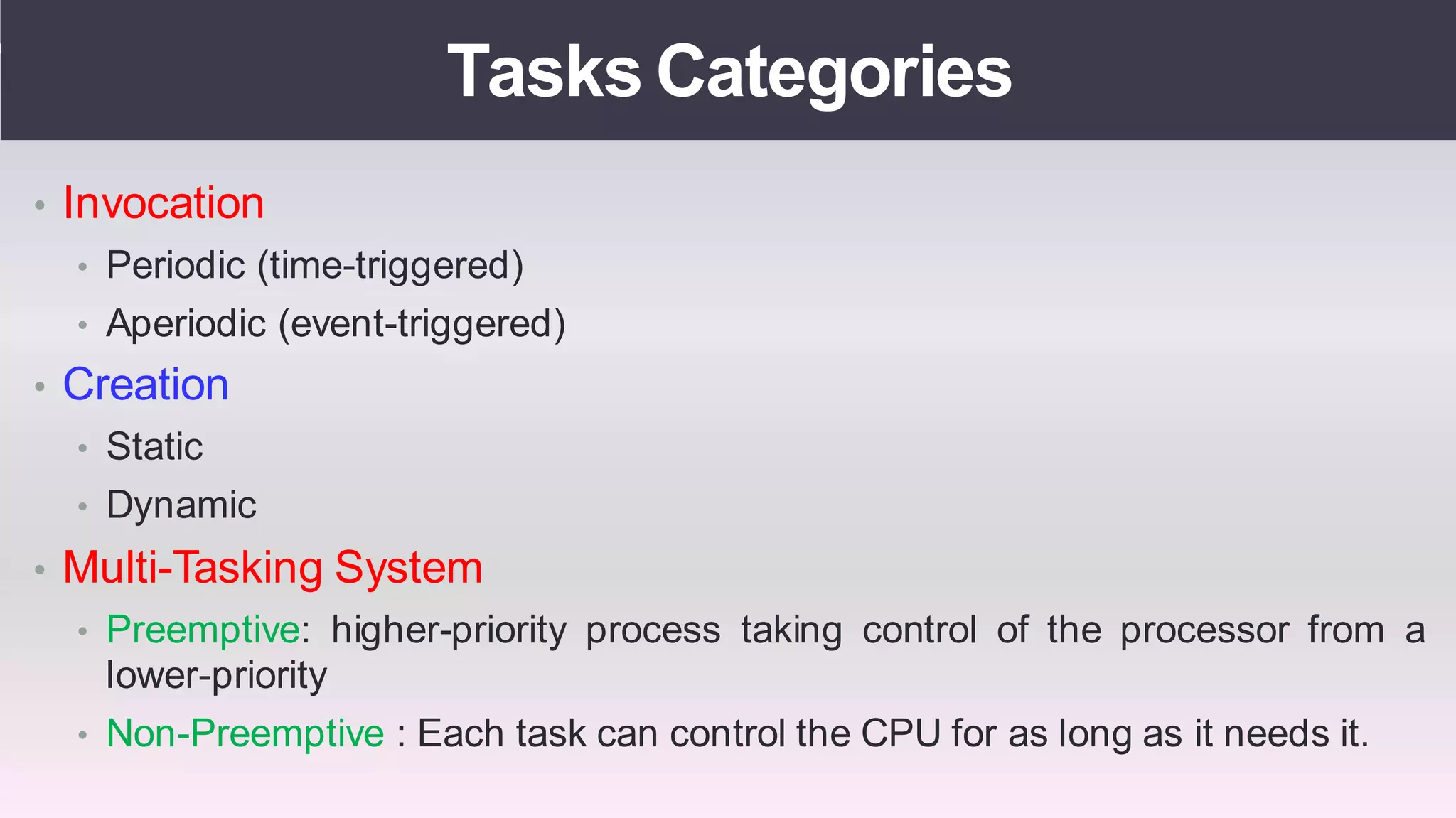 Real time operating systems