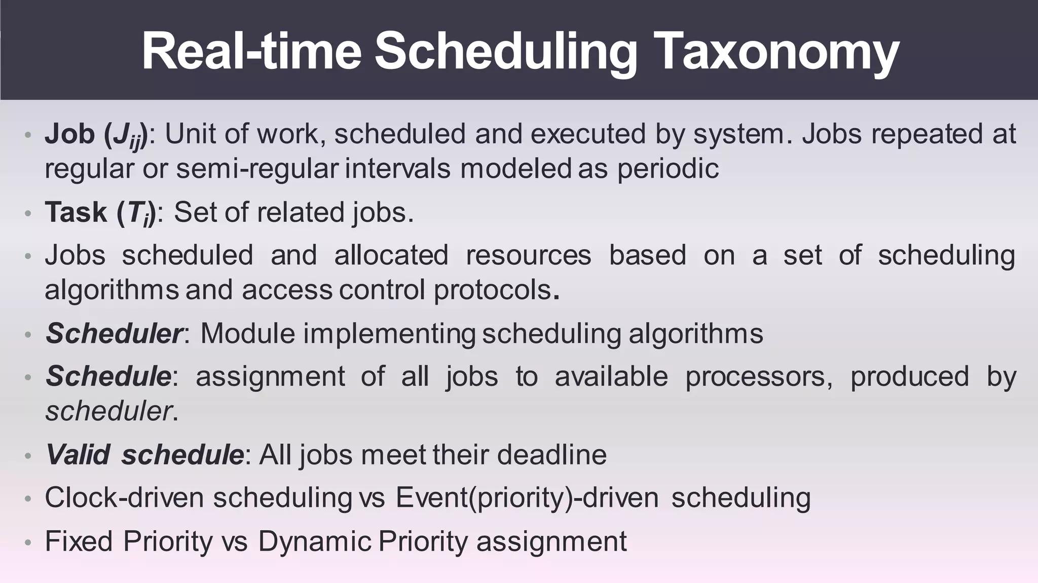 Real time operating systems