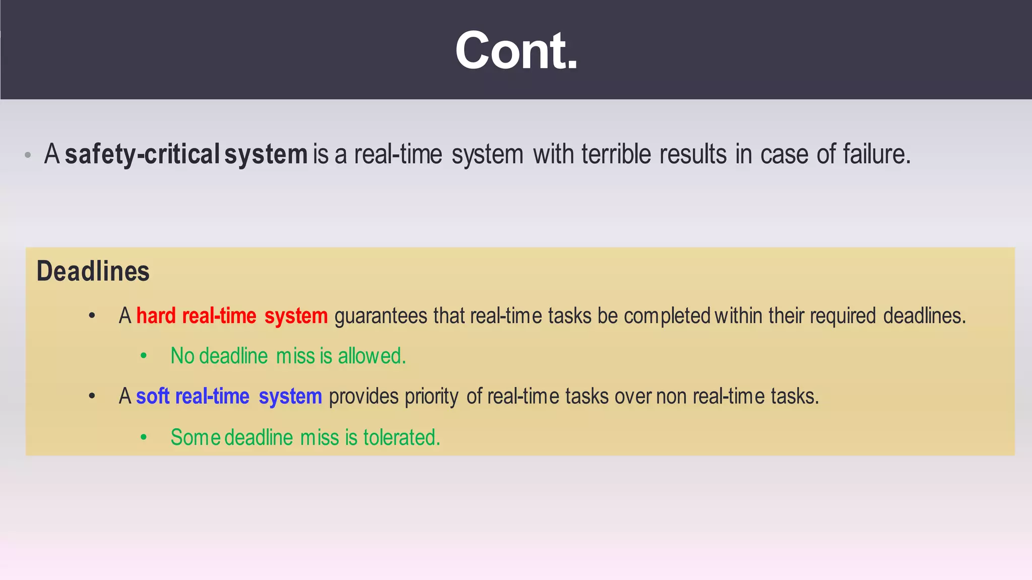 Real time operating systems