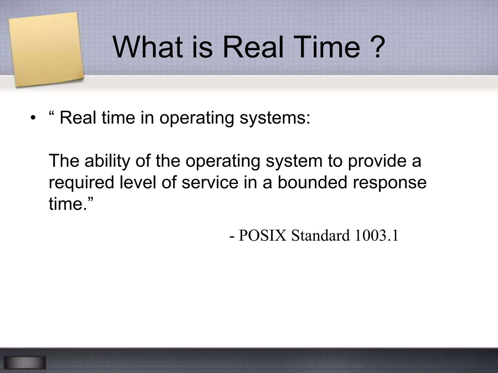 Real time Operating System | PPTX | Operating Systems | Computer ...