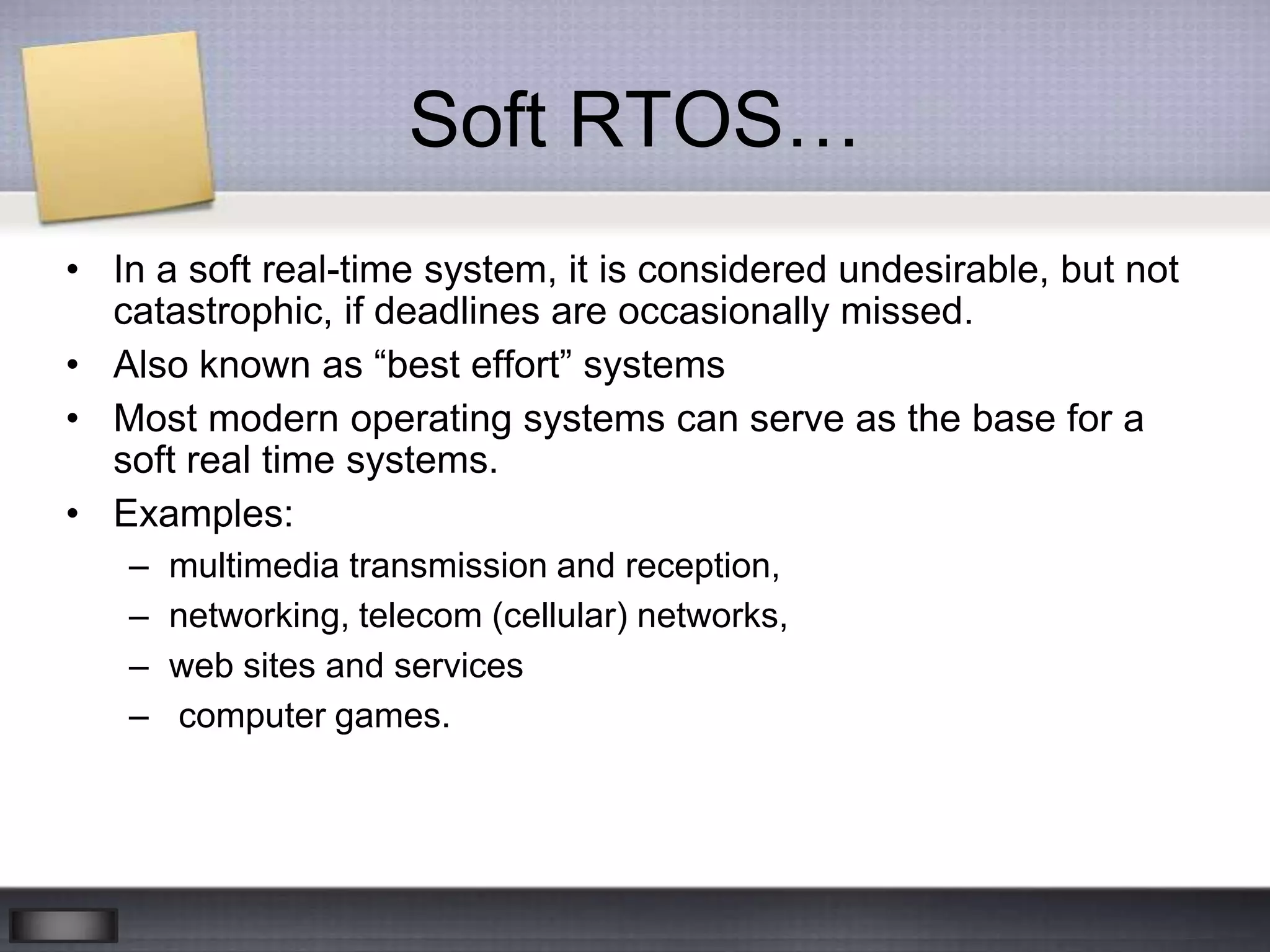 Real time Operating System | PPTX | Operating Systems | Computer ...