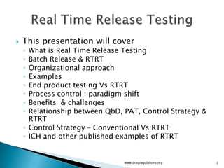 Real time release testing | PPTX