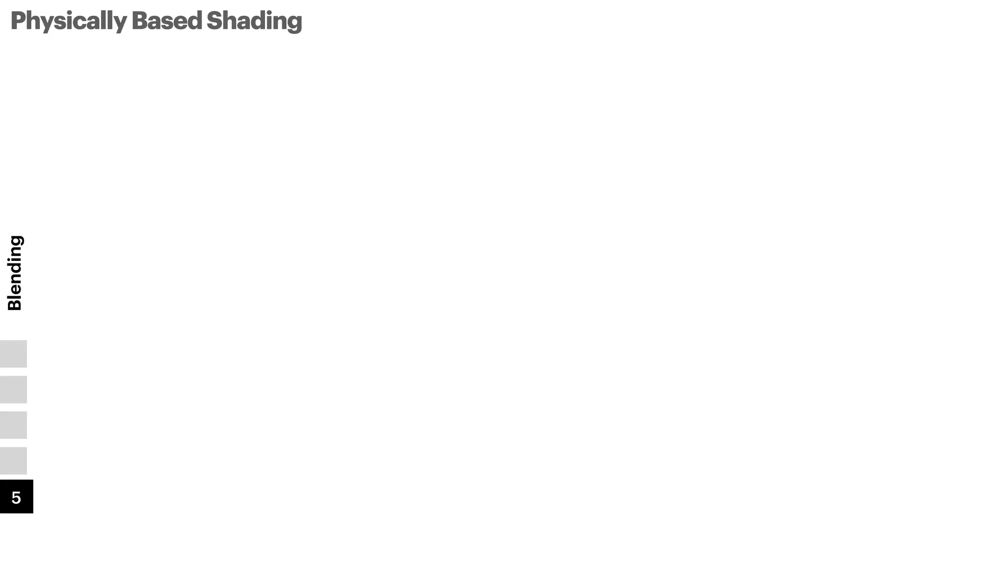 PhysicallyBasedShading
Blending
4
5
3
1
2
 