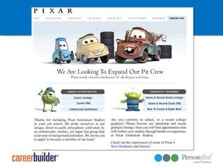 Pixar Careers Website