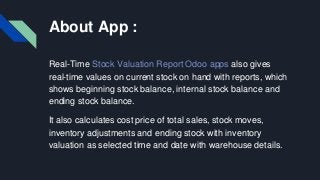 Real time Stock Inventory Valuation Report (PDF/EXCEL) in odoo