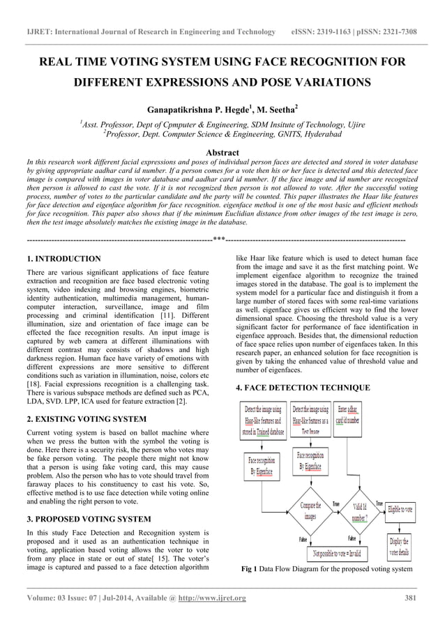 Real time voting system using face recognition for different ...