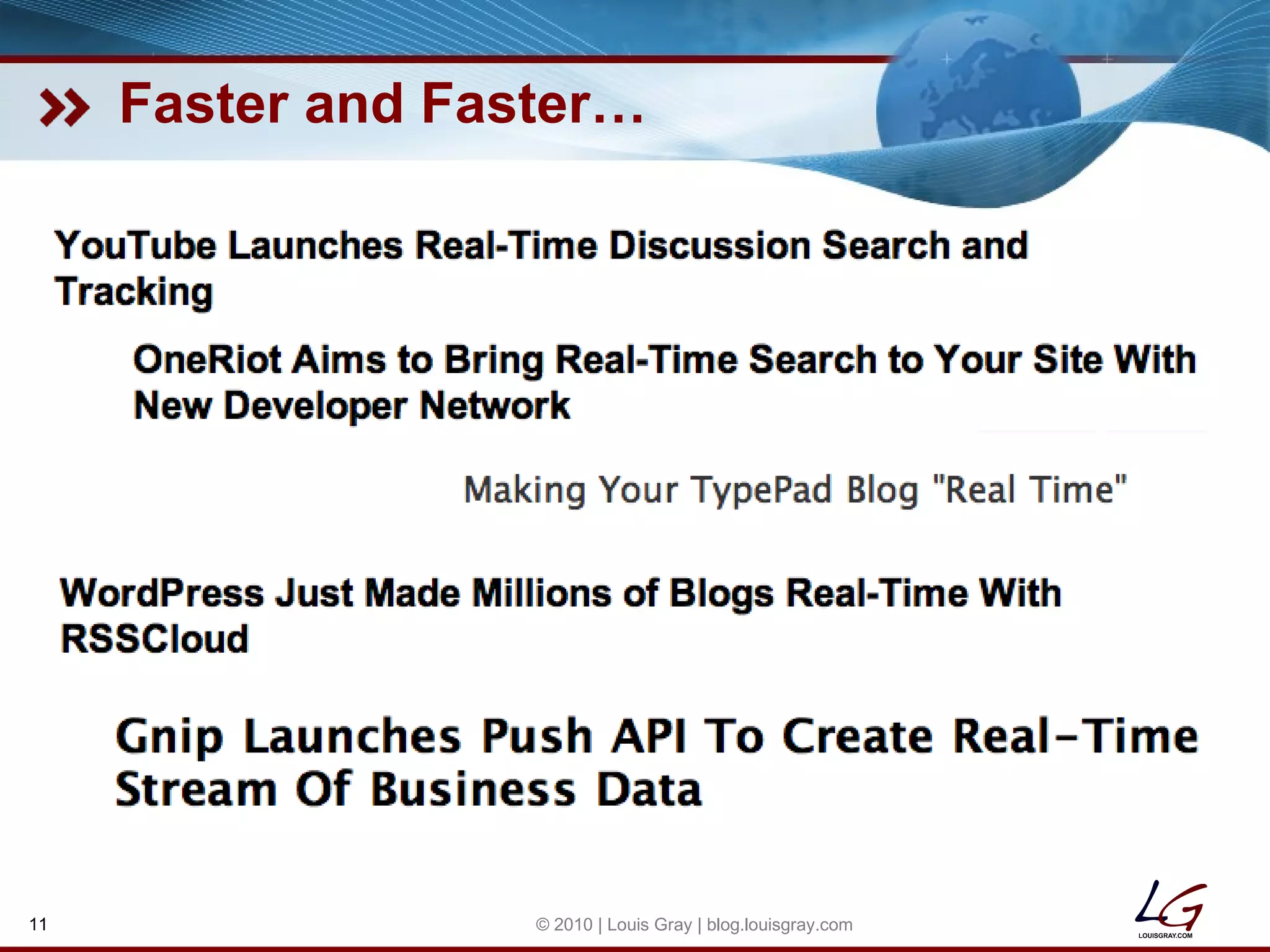Faster and Faster… © 2010 | Louis Gray | blog.louisgray.com 