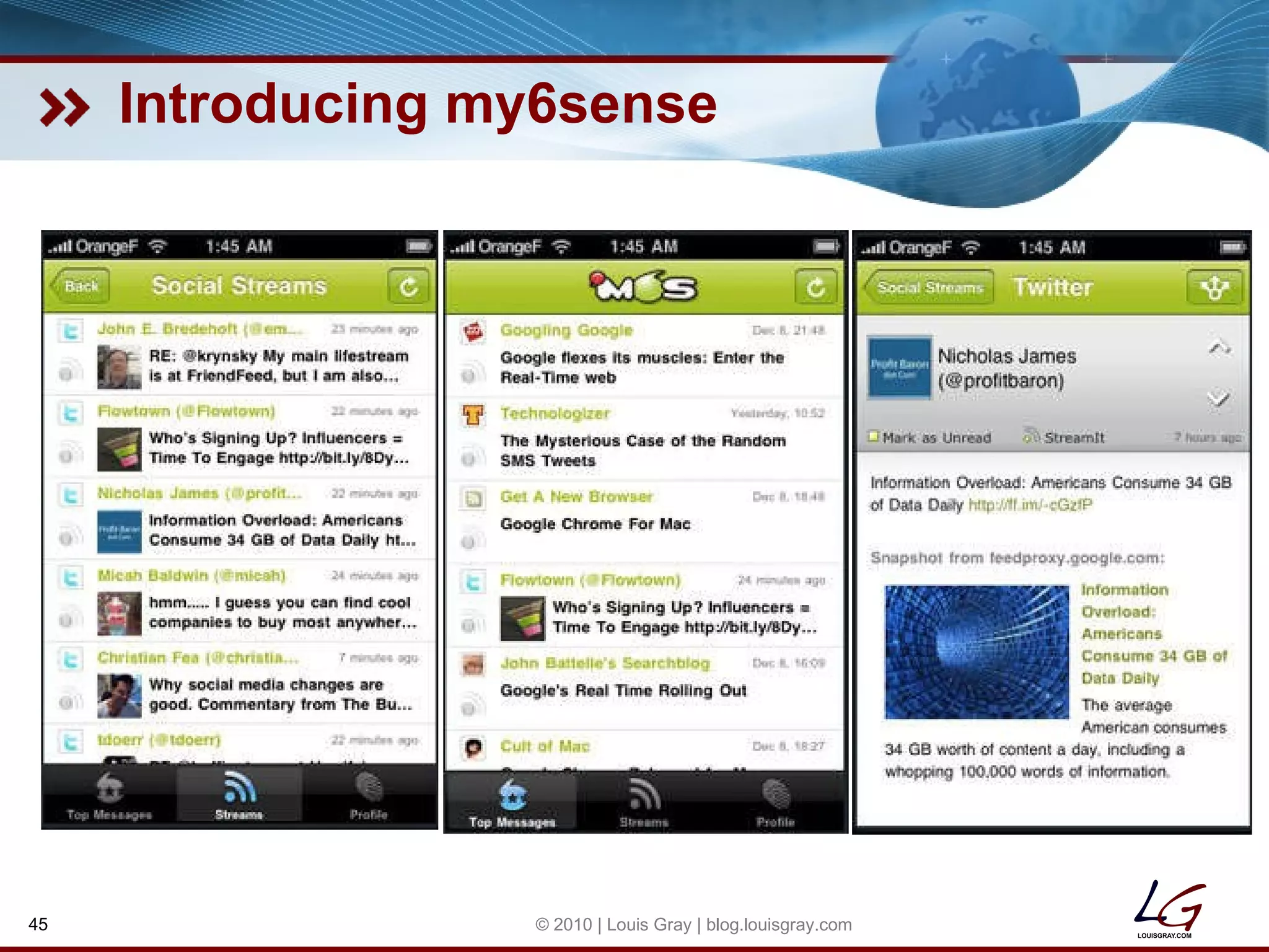 Introducing my6sense © 2010 | Louis Gray | blog.louisgray.com 