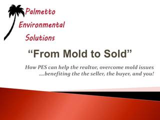 How PES can help the realtor, overcome mold issues
….benefiting the the seller, the buyer, and you!
 