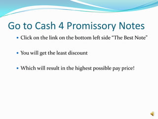 A Comparison…Lender paperPayer paperGood creditGood down paymentGood payment historyGood interest rateGood future (short: amortized for 30 years but with a balloon in 7 years)Poor CreditNothing DownFlexible late payment policyLow interest rateLong termPaper we can buy			And Paper we can NOT buy.