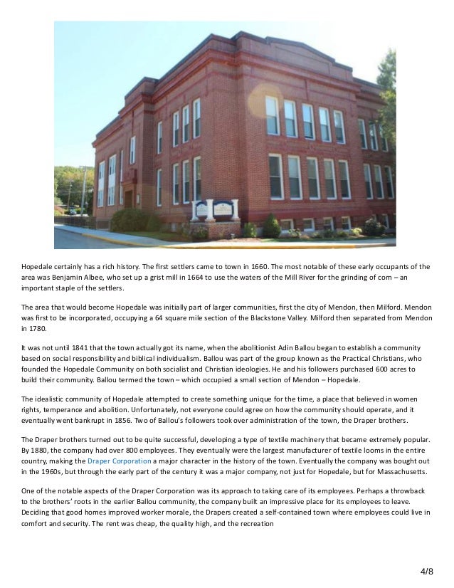 Realtors Guide to Hopedale Mass Real Estate