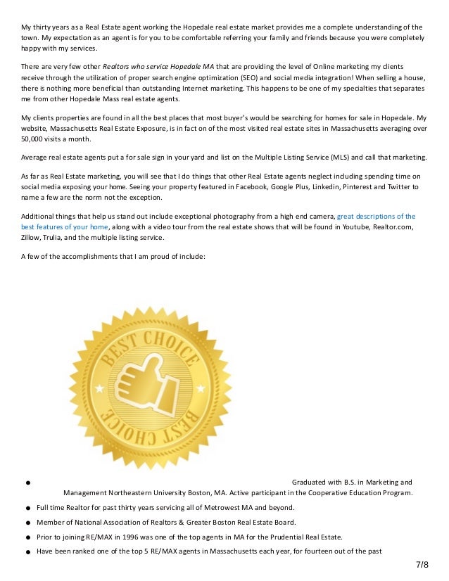 Realtors Guide to Hopedale Mass Real Estate