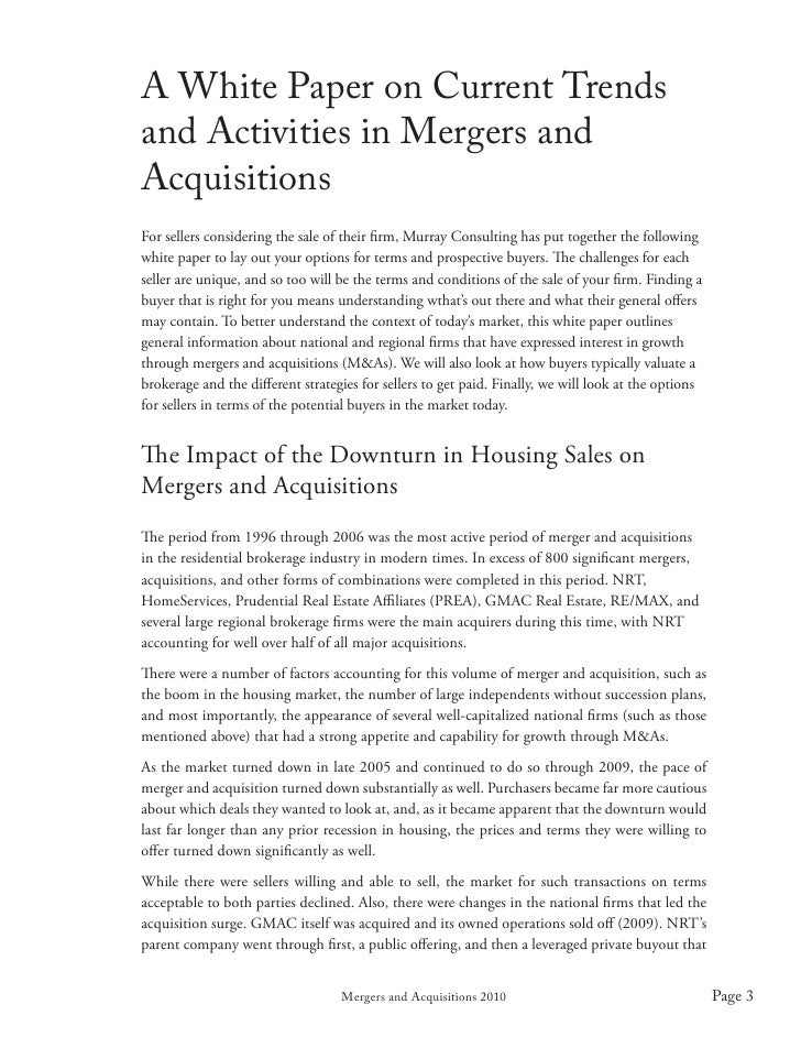 Dissertation report on merger and acquisition
