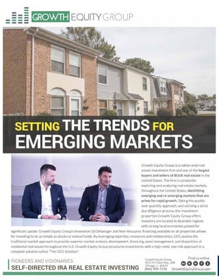 PIONEERS AND VISIONARIES
SELF-DIRECTED IRA REAL ESTATE INVESTING (866) 904-3336
etifg
 