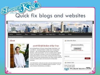Quick fix blogs and websites 