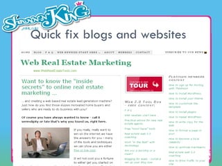 Quick fix blogs and websites 