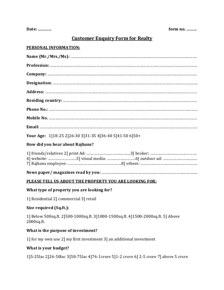 client enquiry form template realty enquiry form 1 client enquiry form template realty enquiry form 1