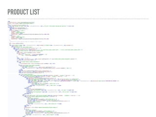 PRODUCT LIST
<?php 
$_productCollection = $block->getLoadedProductCollection(); 
$_helper = $this->helper('MagentoCatalogHelperOutput'); 
?> 
<?php if (!$_productCollection->count()): ?> 
<div class="message info empty"><div><?php /* @escapeNotVerified */ echo __('We can't find products matching the selection.') ?></div></div> 
<?php else: ?> 
<?php echo $block->getToolbarHtml() ?> 
<?php echo $block->getAdditionalHtml() ?> 
<?php 
if ($block->getMode() == 'grid') { 
$viewMode = 'grid'; 
$image = 'category_page_grid'; 
$showDescription = false; 
$templateType = MagentoCatalogBlockProductReviewRendererInterface::SHORT_VIEW; 
} else { 
$viewMode = 'list'; 
$image = 'category_page_list'; 
$showDescription = true; 
$templateType = MagentoCatalogBlockProductReviewRendererInterface::FULL_VIEW; 
} 
/** 
* Position for actions regarding image size changing in vde if needed 
*/ 
$pos = $block->getPositioned(); 
?> 
<div class="products wrapper <?php /* @escapeNotVerified */ echo $viewMode; ?> products-<?php /* @escapeNotVerified */ echo $viewMode; ?>"> 
<?php $iterator = 1; ?> 
<ol class="products list items product-items"> 
<?php /** @var $_product MagentoCatalogModelProduct */ ?> 
<?php foreach ($_productCollection as $_product): ?> 
<?php /* @escapeNotVerified */ echo($iterator++ == 1) ? '<li class="item product product-item">' : '</li><li class="item product product-item">' ?> 
<div class="product-item-info" data-container="product-grid"> 
<?php 
$productImage = $block->getImage($_product, $image); 
if ($pos != null) { 
$position = ' style="left:' . $productImage->getWidth() . 'px;' 
. 'top:' . $productImage->getHeight() . 'px;"'; 
} 
?> 
<?php // Product Image ?> 
<a href="<?php /* @escapeNotVerified */ echo $_product->getProductUrl() ?>" class="product photo product-item-photo" tabindex="-1"> 
<?php echo $productImage->toHtml(); ?> 
</a> 
<div class="product details product-item-details"> 
<?php 
$_productNameStripped = $block->stripTags($_product->getName(), null, true); 
?> 
<strong class="product name product-item-name"> 
<a class="product-item-link" 
href="<?php /* @escapeNotVerified */ echo $_product->getProductUrl() ?>"> 
<?php /* @escapeNotVerified */ echo $_helper->productAttribute($_product, $_product->getName(), 'name'); ?> 
</a> 
</strong> 
<?php echo $block->getReviewsSummaryHtml($_product, $templateType); ?> 
<?php /* @escapeNotVerified */ echo $block->getProductPrice($_product) ?> 
<?php echo $block->getProductDetailsHtml($_product); ?> 
 
<div class="product-item-inner"> 
<div class="product actions product-item-actions"<?php echo strpos($pos, $viewMode . '-actions') ? $position : ''; ?>> 
<div class="actions-primary"<?php echo strpos($pos, $viewMode . '-primary') ? $position : ''; ?>> 
<?php if ($_product->isSaleable()): ?> 
<?php $postParams = $block->getAddToCartPostParams($_product); ?> 
<form data-role="tocart-form" action="<?php /* @escapeNotVerified */ echo $postParams['action']; ?>" method="post"> 
<input type="hidden" name="product" value="<?php /* @escapeNotVerified */ echo $postParams['data']['product']; ?>"> 
<input type="hidden" name="<?php /* @escapeNotVerified */ echo Action::PARAM_NAME_URL_ENCODED; ?>" value="<?php /* @escapeNotVerified */ echo $postParams['data'][Action::PARAM_NAME_URL_ENCODED]; ?>"> 
<?php echo $block->getBlockHtml('formkey')?> 
<button type="submit" 
title="<?php echo $block->escapeHtml(__('Add to Cart')); ?>" 
class="action tocart primary"> 
<span><?php /* @escapeNotVerified */ echo __('Add to Cart') ?></span> 
</button> 
</form> 
<?php else: ?> 
<?php if ($_product->getIsSalable()): ?> 
<div class="stock available"><span><?php /* @escapeNotVerified */ echo __('In stock') ?></span></div> 
<?php else: ?> 
<div class="stock unavailable"><span><?php /* @escapeNotVerified */ echo __('Out of stock') ?></span></div> 
<?php endif; ?> 
<?php endif; ?> 
</div> 
<div data-role="add-to-links" class="actions-secondary"<?php echo strpos($pos, $viewMode . '-secondary') ? $position : ''; ?>> 
<?php if ($this->helper('MagentoWishlistHelperData')->isAllow()): ?> 
<a href="#" 
class="action towishlist" 
title="<?php echo $block->escapeHtml(__('Add to Wish List')); ?>" 
aria-label="<?php echo $block->escapeHtml(__('Add to Wish List')); ?>" 
data-post='<?php /* @escapeNotVerified */ echo $block->getAddToWishlistParams($_product); ?>' 
data-action="add-to-wishlist" 
role="button"> 
<span><?php /* @escapeNotVerified */ echo __('Add to Wish List') ?></span> 
</a> 
<?php endif; ?> 
<?php 
$compareHelper = $this->helper('MagentoCatalogHelperProductCompare'); 
?> 
<a href="#" 
class="action tocompare" 
title="<?php echo $block->escapeHtml(__('Add to Compare')); ?>" 
aria-label="<?php echo $block->escapeHtml(__('Add to Compare')); ?>" 
data-post='<?php /* @escapeNotVerified */ echo $compareHelper->getPostDataParams($_product); ?>' 
role="button"> 
<span><?php /* @escapeNotVerified */ echo __('Add to Compare') ?></span> 
</a> 
</div> 
 
