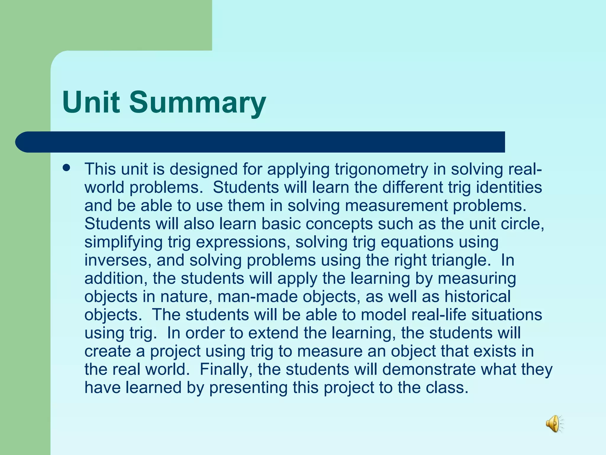 Real world applications of trigonometry pp | PPT
