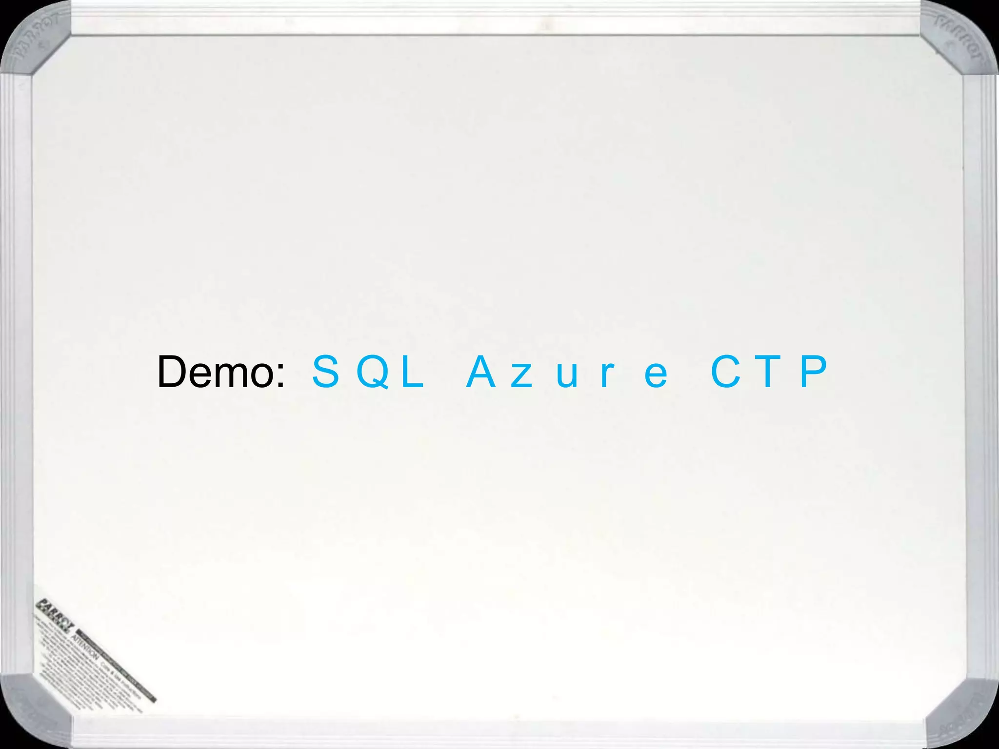 Using the Cloud for StorageThis is what I’m doing on premises...DataTDSRDBMSClientDB Server
