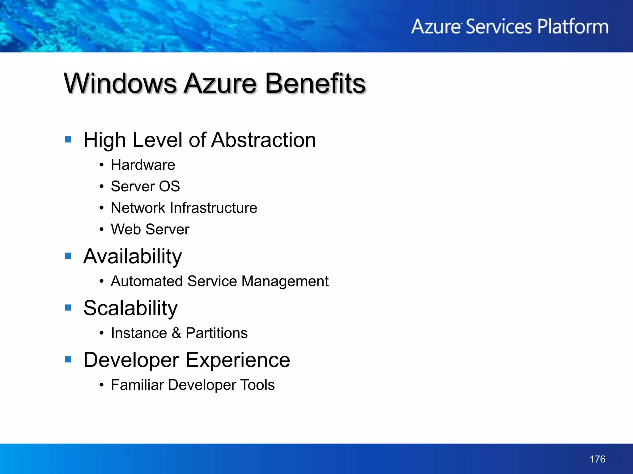 Using the Cloud for CommunicationsCompany 1http://app.queue.core.windows.net/ClientAzure QueueRESTWeb RoleCompany 2Client