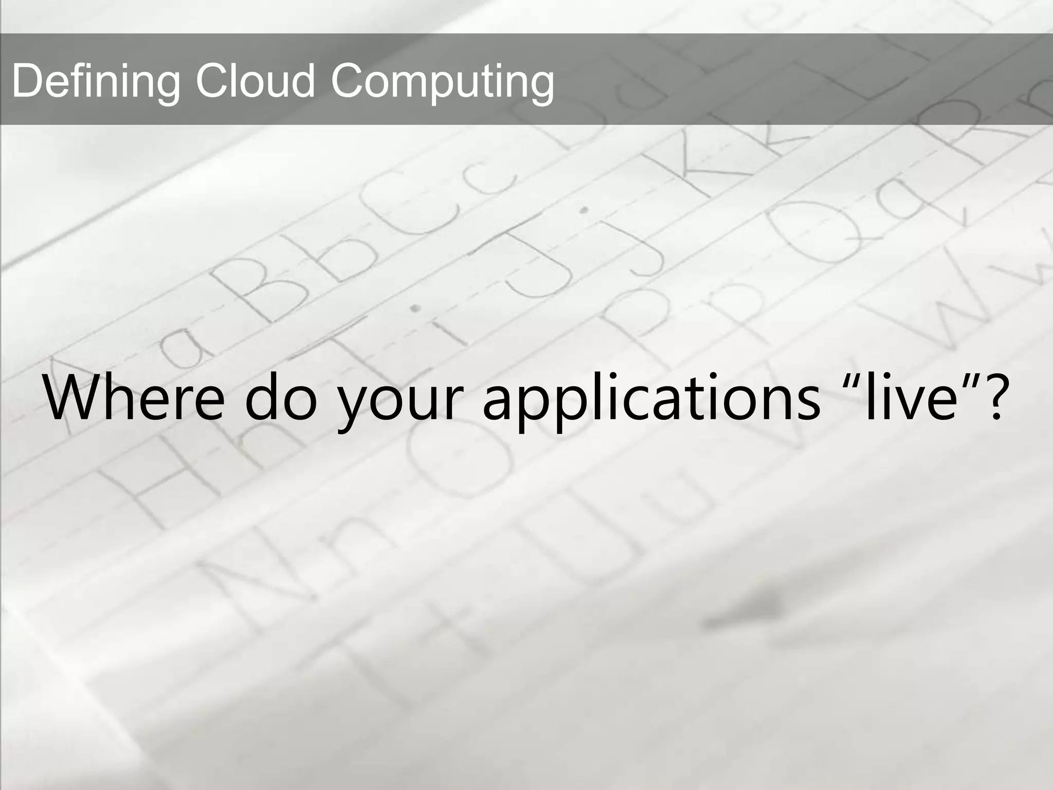 Where do your applications “live”?
