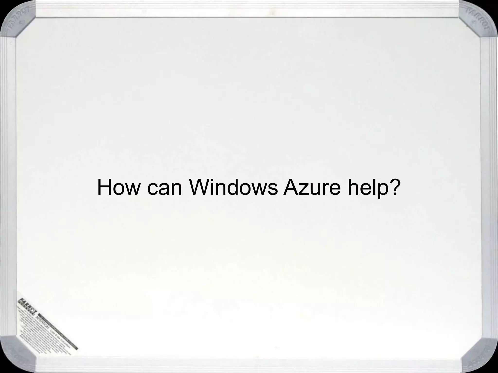 How can Windows Azure help?