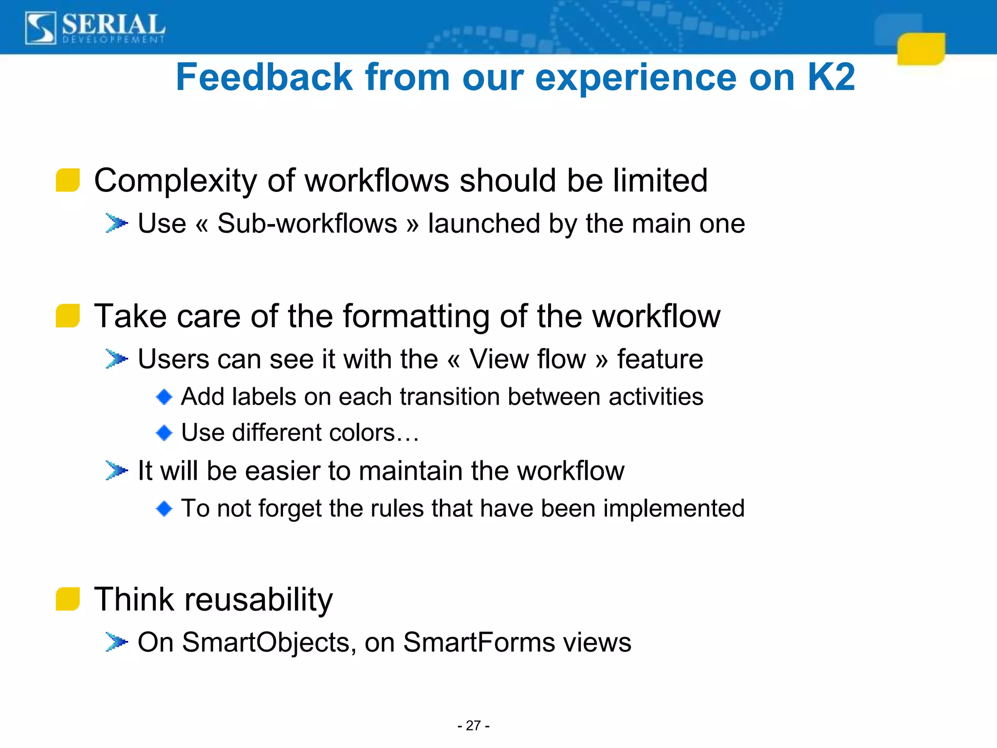 Real world experience with SharePoint and k2 workflows | PPTX | Cloud ...