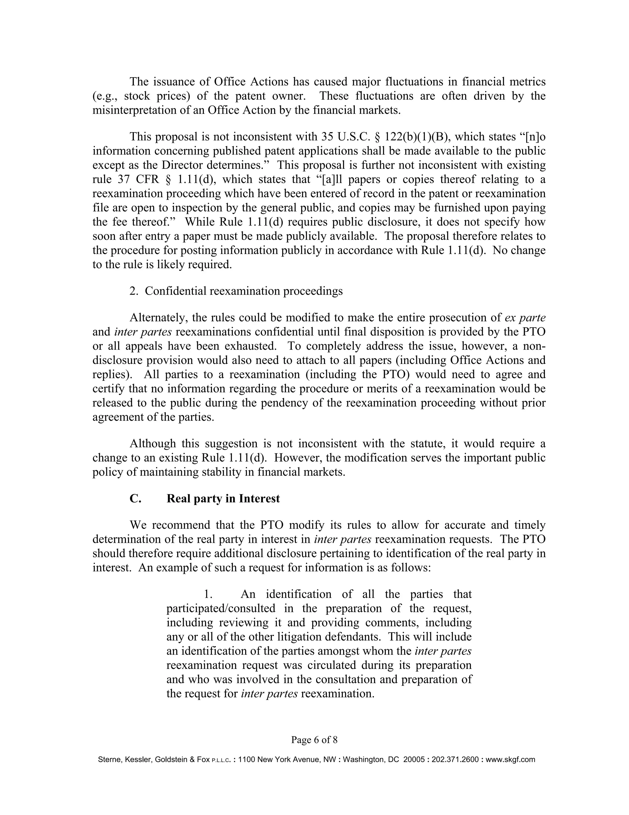 SKGF_Advisory_Real World Impacts of Reexamination Practice and Procedure_2008