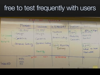 free to test frequently with users
 