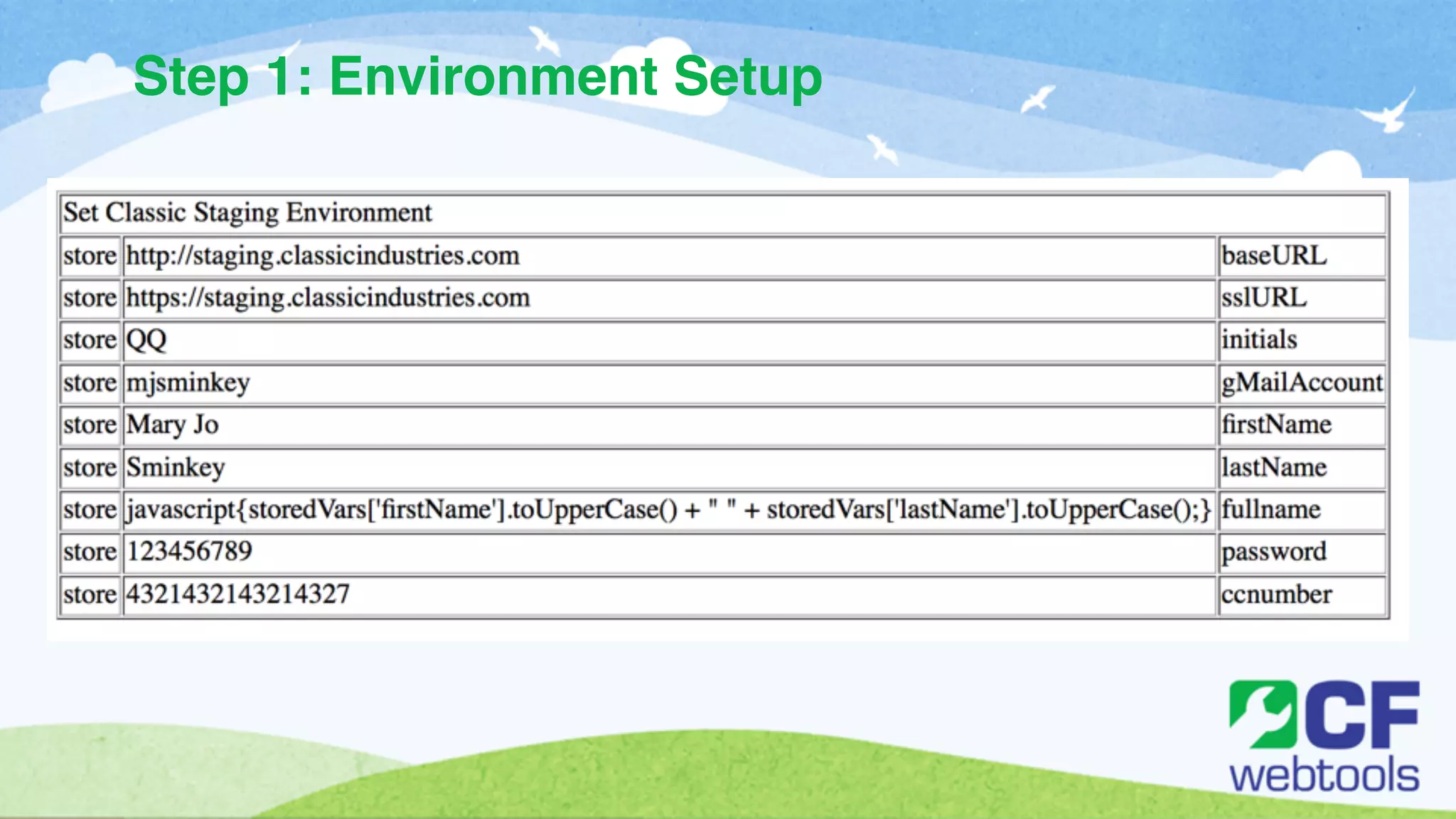 Step 1: Environment Setup 
 