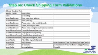 Step 6a: Check Shipping Form Validations 
 