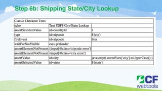 Step 6b: Shipping State/City Lookup 
 