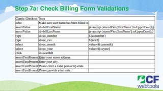 Step 7a: Check Billing Form Validations 
 