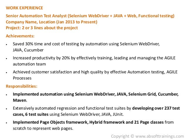web tester resumes