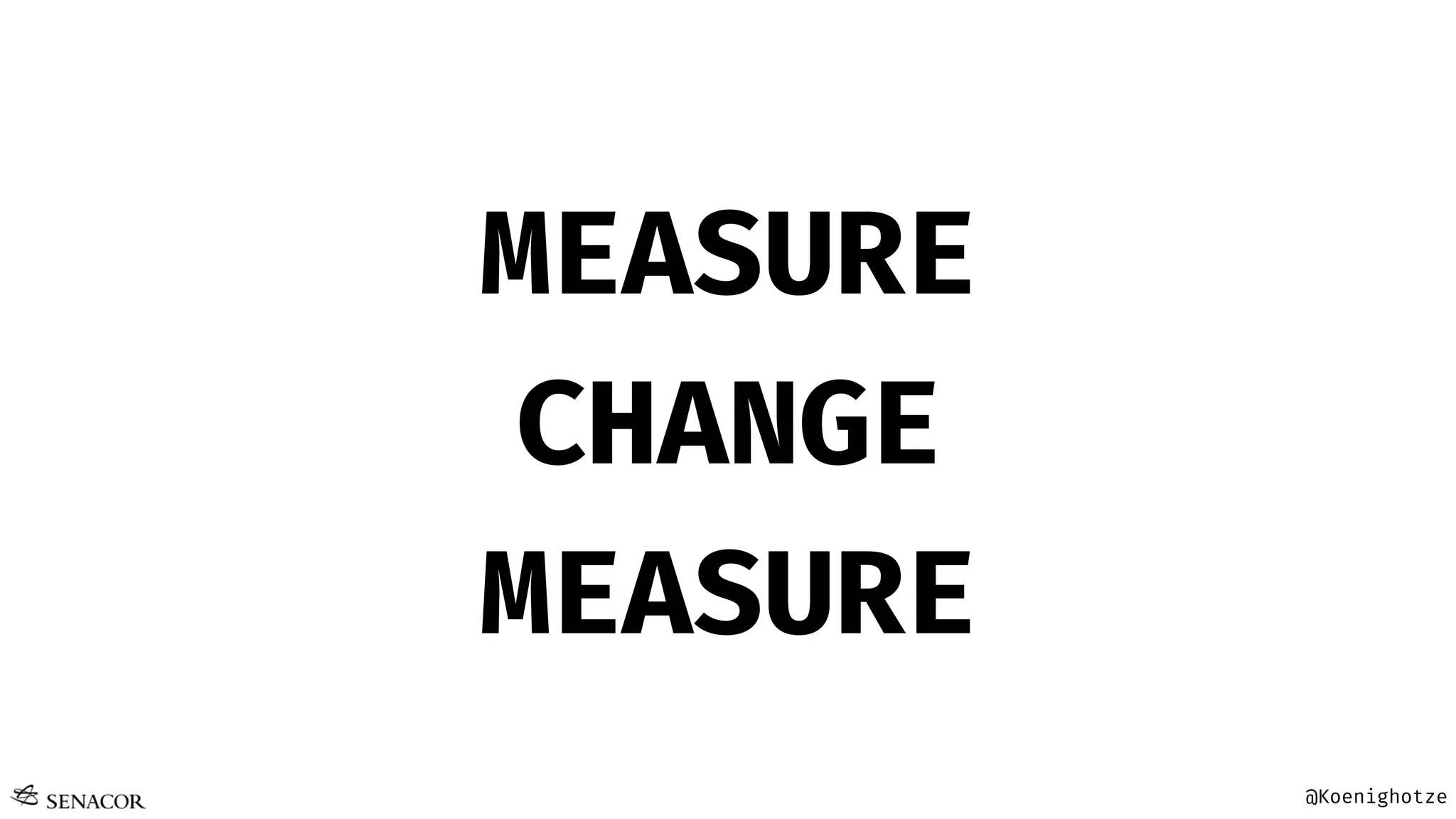 @Koenighotze
MEASURE
CHANGE
MEASURE
 
