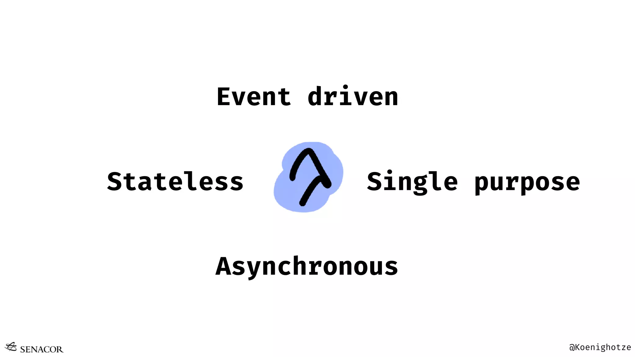 @Koenighotze
Event driven
Stateless
Asynchronous
Single purpose
 