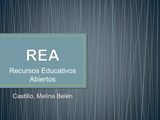 Recursos Educativos
Abiertos
Castillo, Melina Belén
 
