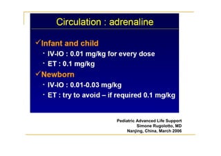 Pediatric Advanced Life Support
Simone Rugolotto, MD
Nanjing, China, March 2006
 