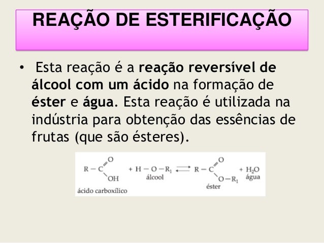 Reacao De Esterificacao
